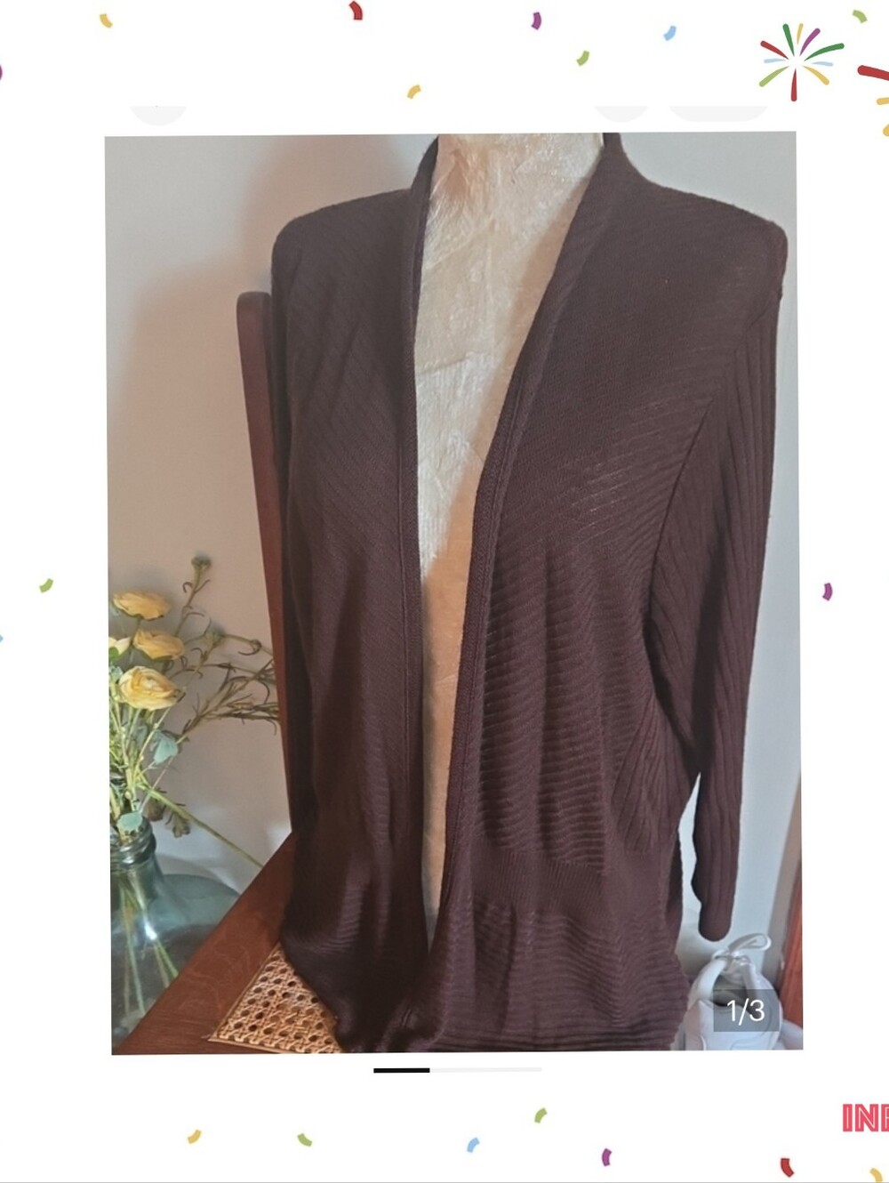 Apt. 9 Chocolate Brown Cardigan Size Xxl